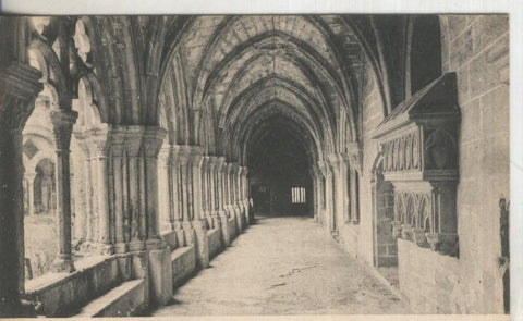 Postal B/N 0184 : Monastir de Poblet: Ala gotica. Solixent del claustre