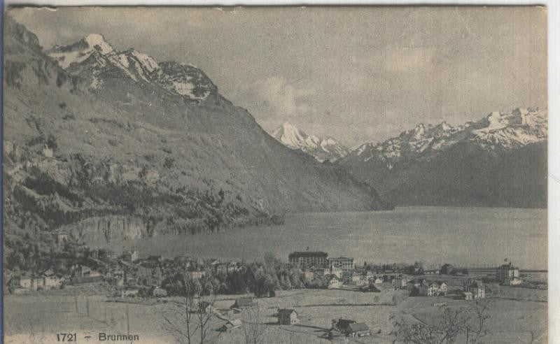 Postal  B/N 0162 : Suiza: Brunnen gegen den Bristenstock