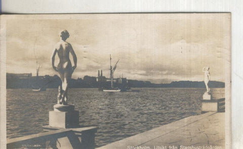 Postal  B/N 0161 : Stockholm, Utsikt fran Stadshustradgarden