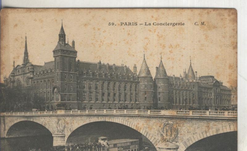 Postal  B/N 0158 : La Conciergerie de Paris