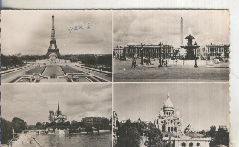 Postal  B/N 0154 : Vistas varias de Paris
