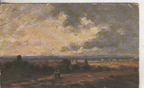 Postal  coloreada de epoca  0150 : Pintura paisaje ?