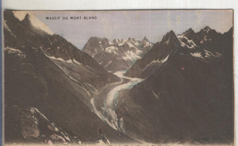 Postal  B/N 0145 : Massif du Mont Blanc-Chamonix
