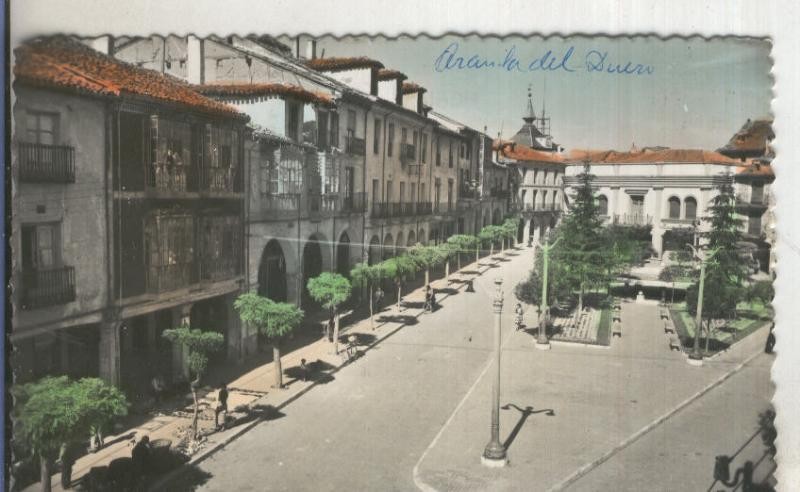 Postal  coloreada de epoca  0144 : Plaza Mayor de Aranda de Duero