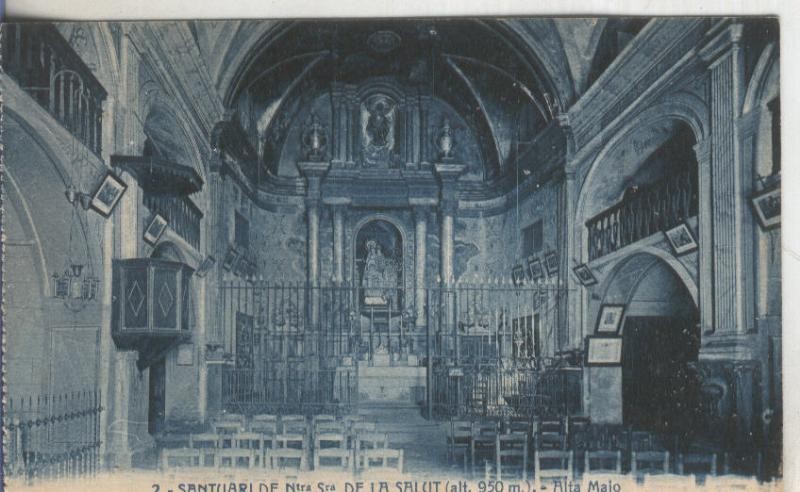 Postal  B/N 0136 : Alta Majo del Santuari de Ntra Sra de la Salut, L.Reisin, fet, Barcelona