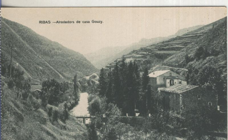 Postal  B/N 0128 : Alrededors de casa Gouzy en Ribas