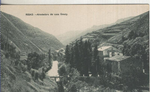 Postal  B/N 0128 : Alrededors de casa Gouzy en Ribas