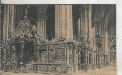 Postal  B/N 0122 : altar del Cristo y Trascoro de la Seo de Zaragoza