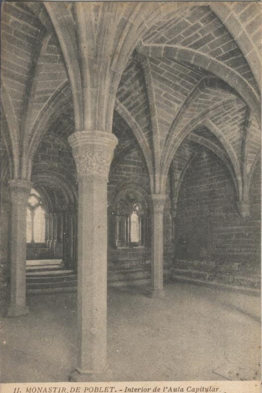 Postal B/N 0108 : Monastir de Poblet: Interior de Aula Capitular