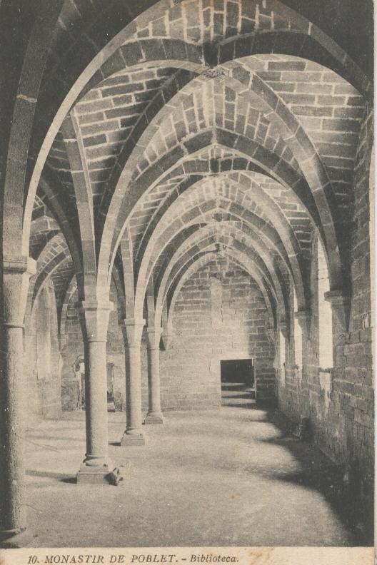 Postal B/N 0105 : Monastir de Poblet: Biblioteca