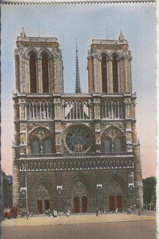 Postal coloreada de epoca 0076 : Façade de la cathedrale Notre Dame de Pais
