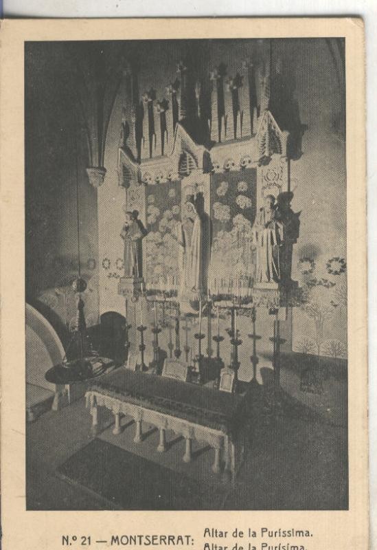 Postal B/N 0057 : Altar de la Purissima en Montserrat