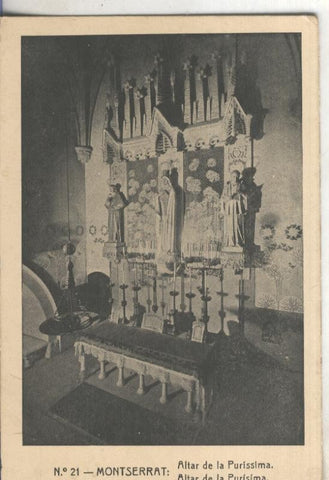 Postal B/N 0057 : Altar de la Purissima en Montserrat