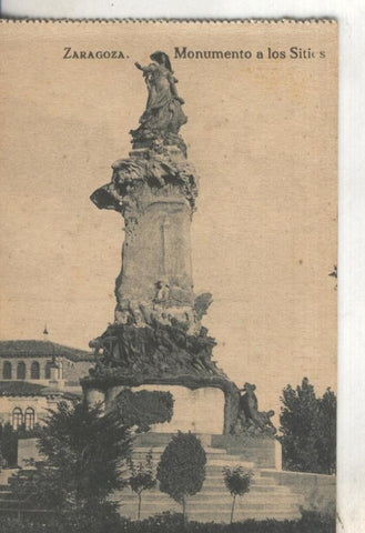 Postal B/N 0052 : Monumentos a los Sitios en  Zaragoza
