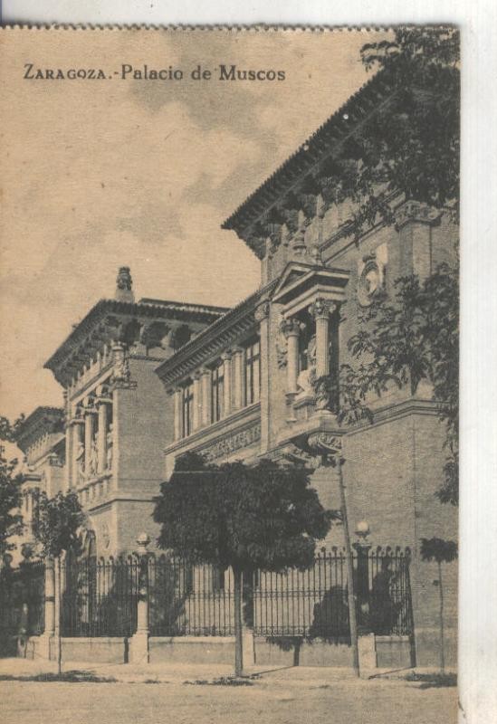 Postal B/N 0051 : Palacio de Muscos en  Zaragoza