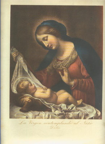 Lamina 13 para enmarcar: La Virgen contemplando al niño de Dolci