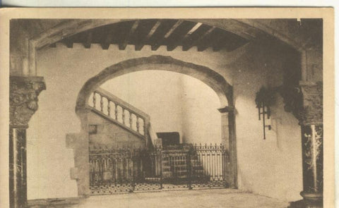 Postal B/N 0227 : Escalinata entrada  de Montsoli de Sant Hilari Sacalm, fototipia Thomas