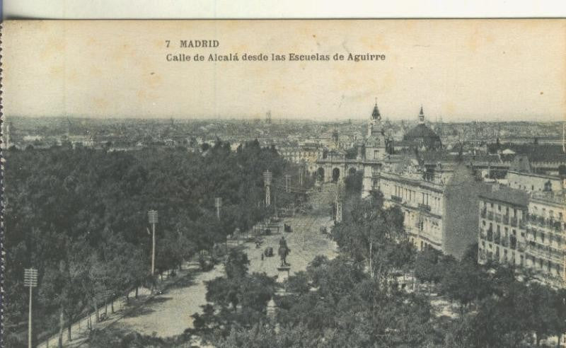 Postal B/N 0234 : Calle de Alcala en Madrid desde las Escuelas de Aguirre