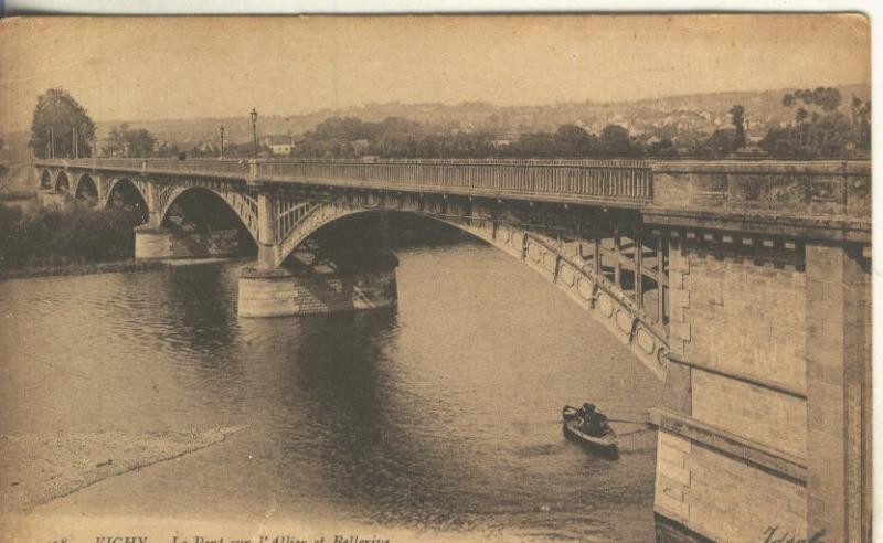 Postal B/N 0257 : Le pont sur LÑ,Alliert et Bellerive de Vichy-Francia