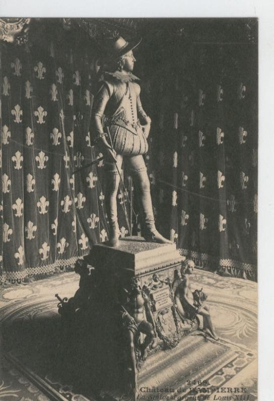 Postal B/N 0287 : Chateau de Dampierre: La Statue de Louis XIII