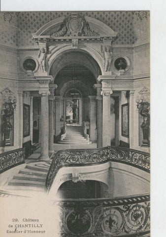 Postal B/N 0298 : Chateau de Chantilly: Escalier d,Honneur