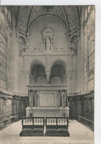 Postal B/N 0300: Chateau de Chantilly: Interiueur de la Chapelle
