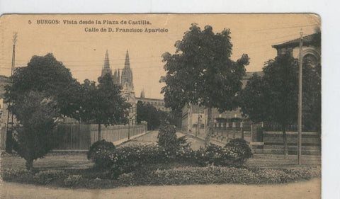 Postal B/N 0315 : Burgos: Calle D.Francisco Aparicio vista desde la plaza de Castilla