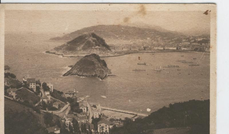 Postal B/N 0320 : San Sebastian: Vista desde el monte Igueldo