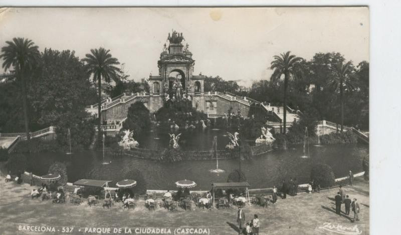 Postal B/N 0323 : Barcelona: Cascada del parque de la ciudadela