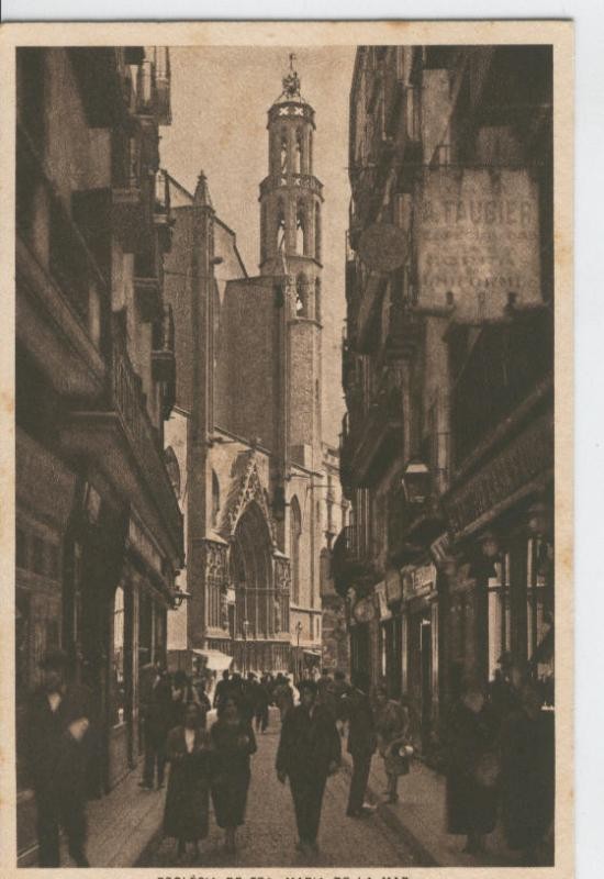 Postal B/N 0344 : Barcelona: Esglesia de Santa Maria de la Mar