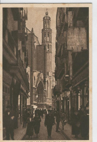 Postal B/N 0344 : Barcelona: Esglesia de Santa Maria de la Mar