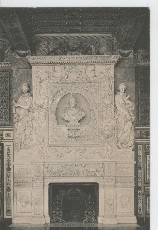 Postal B/N 0346 : Fontainebleau: Chimenea del salon Napoleon III