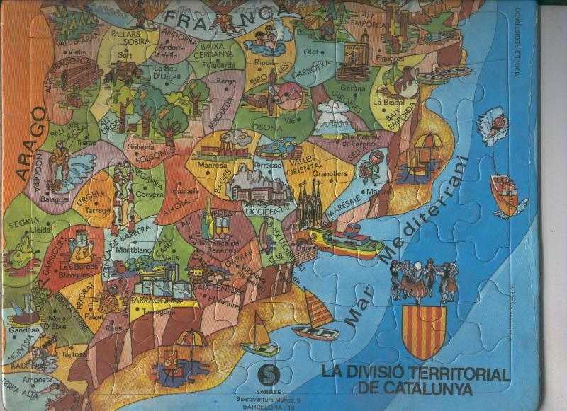 Puzzle cartone: La divisio territorial de Catalunya