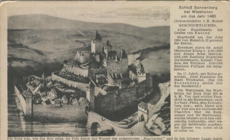 Postal castillos numero 062: Schlob Sonneneberg beu Wiesbaden