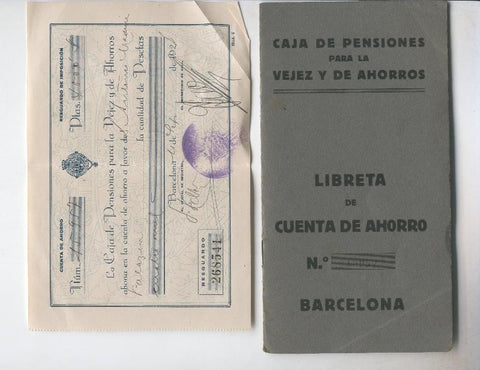Libreta de cuenta de ahorros años 30