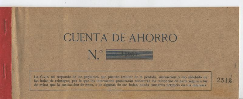 Talonario cuenta de ahorros años 30