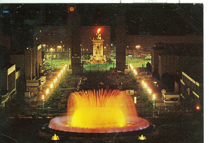 Postal 6468 : Fuente luminosa, Barcelona