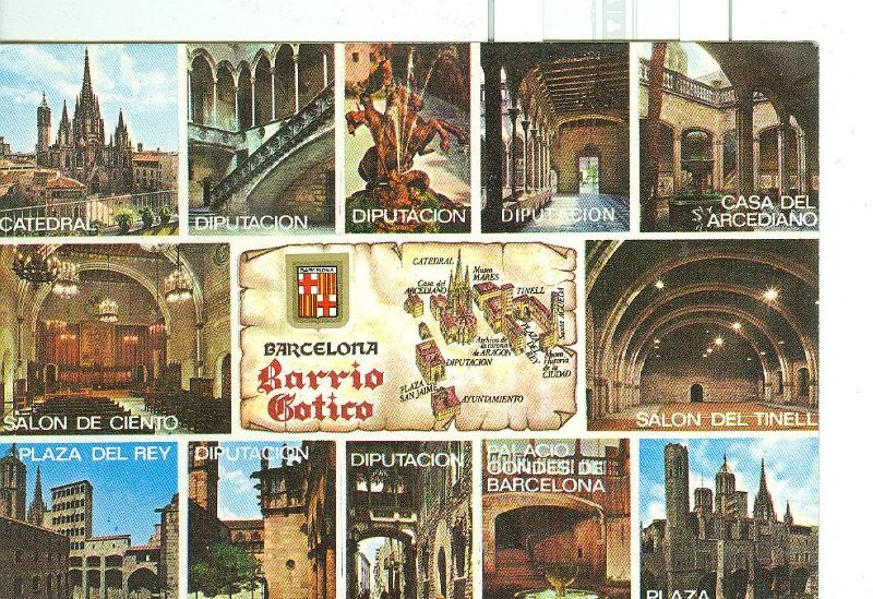 Postal 6531 : Vistas varias del Barrio Gotico, Barcelona