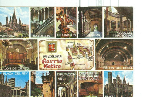 Postal 6531 : Vistas varias del Barrio Gotico, Barcelona