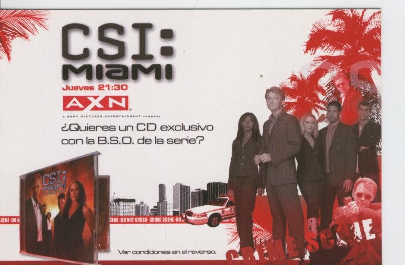 Postal 6588 : Publicitaria serie TV CSI Miami