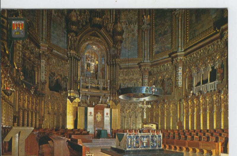 Postal 6687: Interior de la basilica de Montserrat