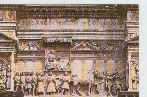 Postal 6688: Detalle Arco Triunfal de la puerta Castelnuovo de Napoles