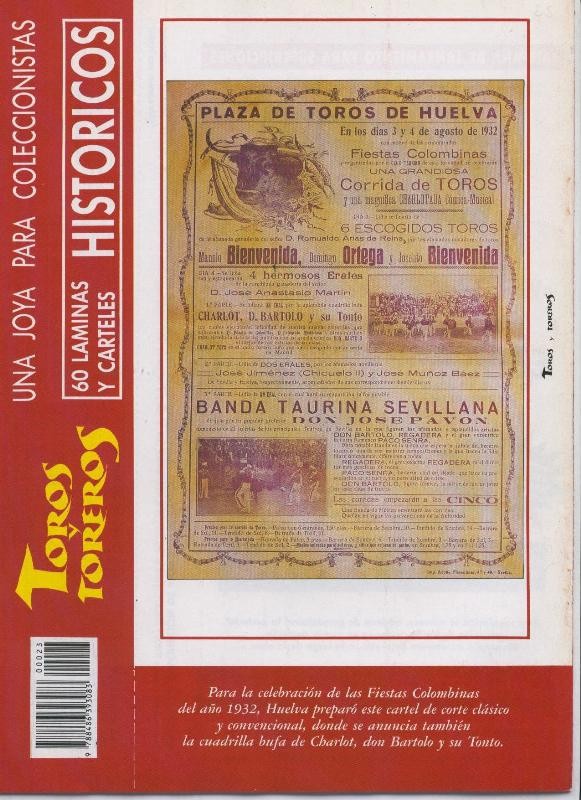 Lamina de La Lidia modelo 23: Cartel Huelva 1932 