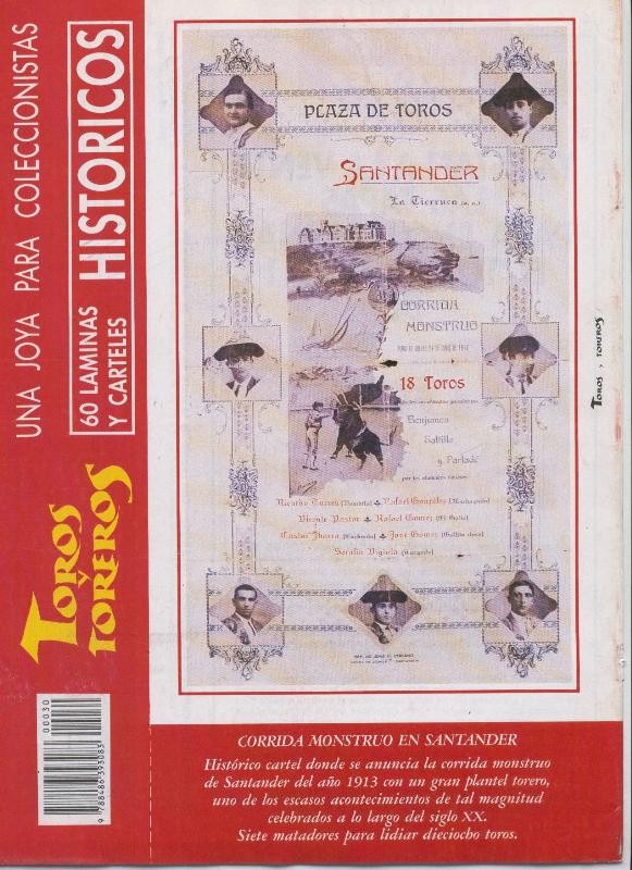 Lamina de La Lidia modelo 30: Cartel Santander 1913