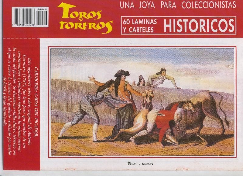 Lamina de La Lidia modelo 40: Caida del picador por Carnicero
