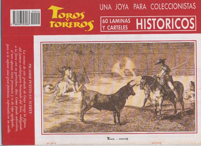 Lamina de La Lidia modelo 49: Suerte del picador ilustrado por Goya