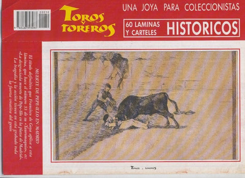 Lamina de La Lidia modelo 50: Muerte de Pepe Illo en Madrid  ilustrado por Goya