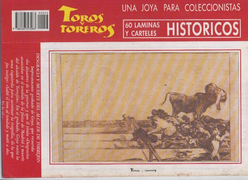 Lamina de La Lidia modelo 53: Muerte del Alcalde de Torrejon  ilustrado por Goya
