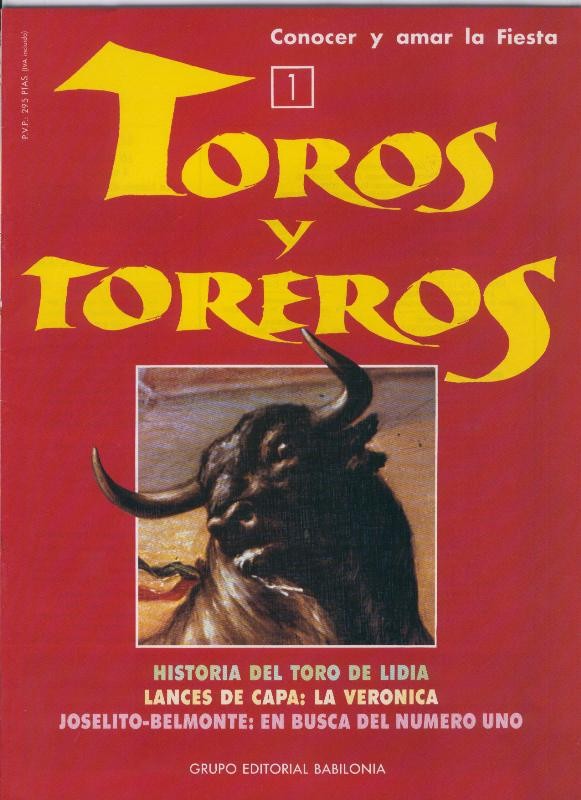 Portada fasciculo Toros y Toreros numero 01