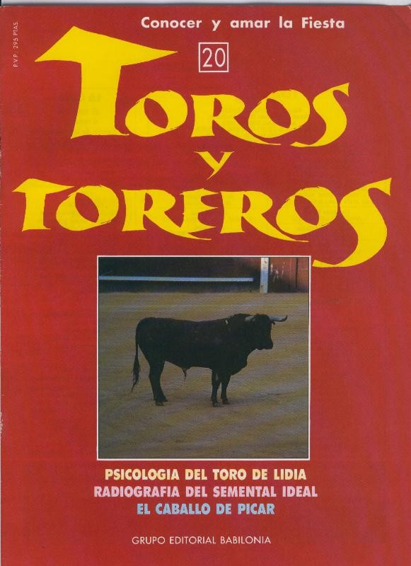Portada fasciculo Toros y Toreros numero 20